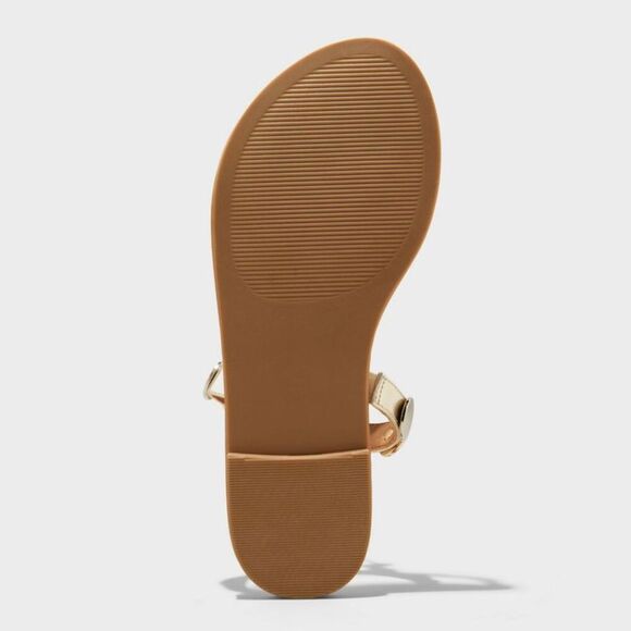 Open Box - Women's Vivienne Two Band Flat Sandals - Universal Gold/Silver - Picture 4 of 4